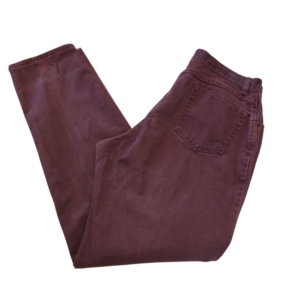 Vintage Wrangler Womens High Waisted Burgundy Plum “Mom” Jeans Size 16 (31/31)